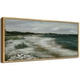 thumbnail image 1 of Drsoum 20x40in Natural Framed Vintage Landscape Seascape Large Canvas Wall Art Seaside Coastal Scenery Classic Hallway Bathroom Office Decor, 1 of 5