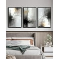 thumbnail image 1 of Drsoum Abstract Wall Art 16x24in3pcs Black Framed Minimalism Print Artwork for Bedroom living room Dining room Kitch, 1 of 7