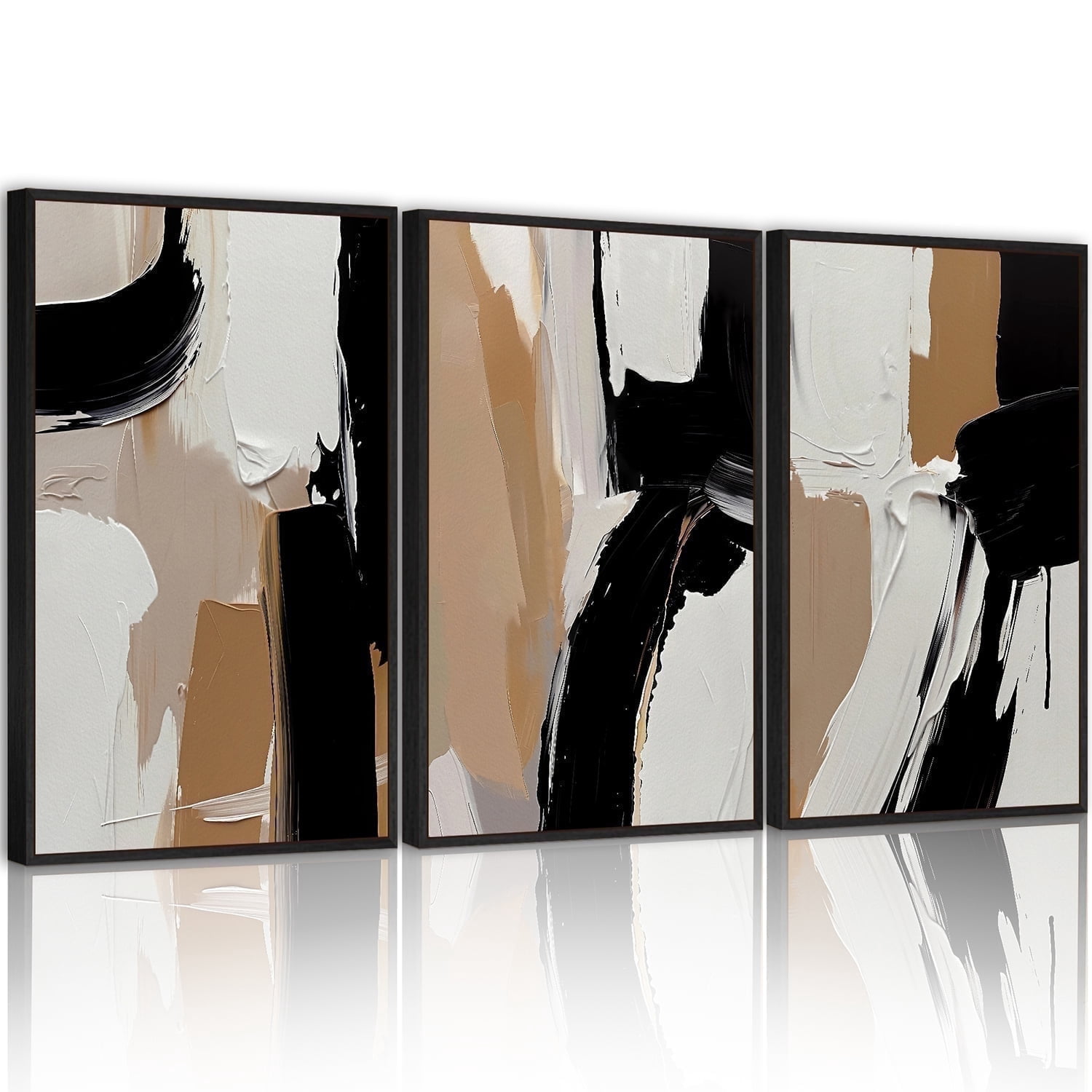 Drsoum Abstract Wall Picture Minimalism Wall Decor for Bathroom living room Office 11x14in3pcs Black Framed