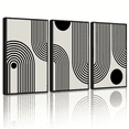 thumbnail image 1 of Drsoum Black Minimalism Abstract Boho Wall Art Bohemian Decor Ready To Hang 11x14in3pcs Black Framed, 1 of 5