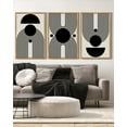 thumbnail image 1 of Drsoum Black and White Abstract Wall Art 16x24in3pcs Natural Framed Minimal Decor Duotone Dark Brush Stroke Prints Shapes Illustrations Modern Art Ready To Hang, 1 of 6