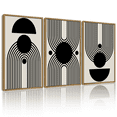 thumbnail image 1 of Drsoum Black and White Abstract Wall Art Minimal Decor Duotone Dark Brush Stroke Prints Shapes Illustrations Modern Art Ready To Hang 11x14in3pcs Natural Framed, 1 of 5