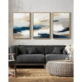 thumbnail image 1 of Drsoum Blue Abstract Wall Art 24x36in3pcs Large Natural Framed Modern Minimalist Painting Decor Graffiti Artwork, 1 of 7