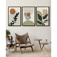 thumbnail image 1 of Drsoum Boho Plant Wall Art 24x36in3pcs Black Framed Bohemain Wall Printing Abstract Canvas Prints with Leaf & Sun Lines Bedroom Living Room Decor ﻿ ﻿, 1 of 8