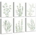 thumbnail image 1 of Drsoum Botanical Eucalyptus Light Green Boho Plant Canvas Framed Wall Art Decor 8"x 10" Set of 6, 1 of 7