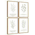 thumbnail image 1 of Drsoum Botanical Plant Wall Art Light Green Leaf Decor for Bedroom Living Room Bathroom Home Office 8x10in4pcs Natural Framed, 1 of 6