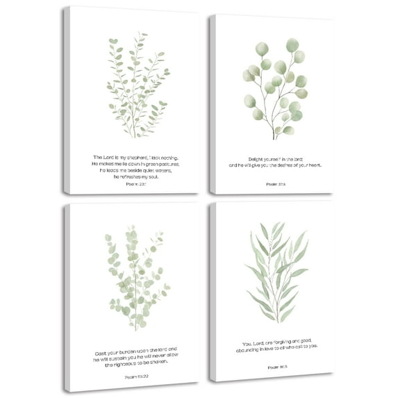 Drsoum Botanical Plant Wall Art Light Green Leaf Decor for Bedroom Living Room Bathroom Office 8x10in4pcs Natural Framed