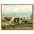 thumbnail image 1 of Drsoum Cow Farm Landscape Wall Art Dairy Cattle Classic Wall Prints Modern Farmhouse Kitchen Bathroom Office Decor 8x10in Natural Framed, 1 of 5