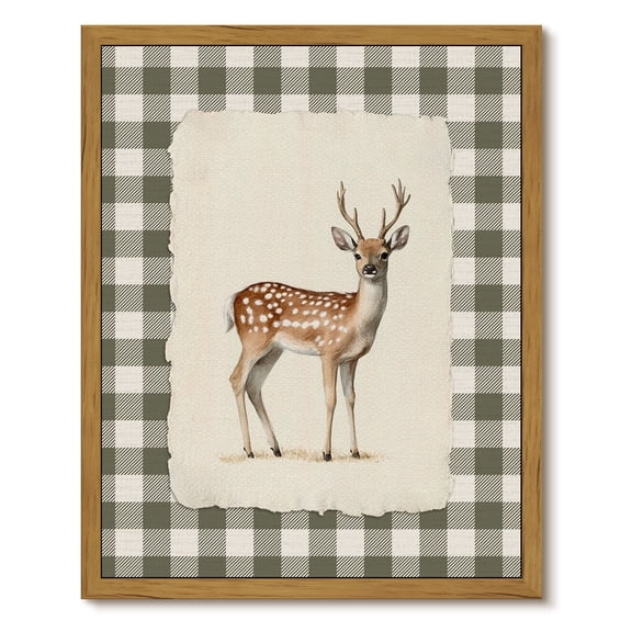 Drsoum Deer Vintage Framed Canvas Wall Art 8x10 Inch