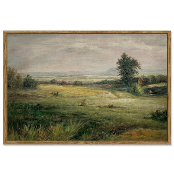 Drsoum Retro Rustic Vintage Frame 24x36in Landscape Canvas Wall Art, Ready to Hang Home Decorations