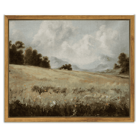 Drsoum Vintage Framed Grassland Landscape Decor Retro Wilderness Scenery Wall Art Office Kitchen Decor 8x10in Natural Framed price history and forecast - Drsoum 8x10in