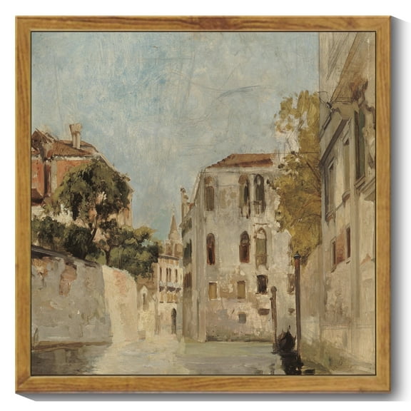 Drsoum French Town Vintage Wall Art Classic Wall Prints Bathroom Hallways Office Decor 10x10in Natural Framed