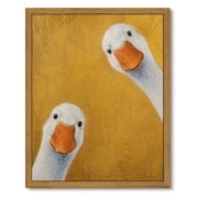 Drsoum Funny Goose Wall Art Peeking Ducks Gold Decor 8x10