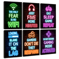 thumbnail image 1 of Drsoum Gamer Room Art for Boys Wall Art Neon Gaming Room Decor Game Poster Wall Decor Teenage Boy Room 8x10in6pcs Black Framed, 1 of 6