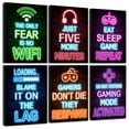 thumbnail image 1 of Drsoum Gamer Room Art for Boys Wall Art Neon Gaming Room Decor Game Poster Wall Decor Teenage Boy Room 8x10in6pcs Natural Framed, 1 of 6