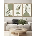 thumbnail image 1 of Drsoum Green Botanical Boho Wall Art 16x24in3pcs Natural Framed Modern Boho Decor Abstract Geometry Lines Prints, 1 of 6