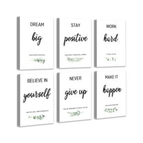 Drsoum Inspirational Office Wall Art Motivational Quotes Encouraging Sayings Framed Posters 8x10in