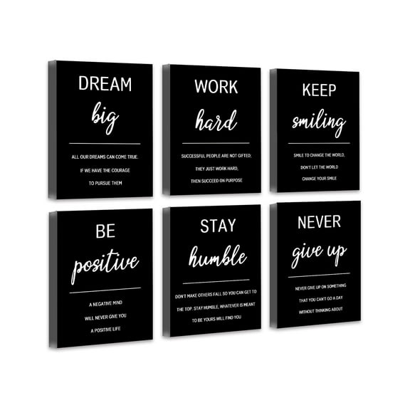Drsoum Inspirational Office Wall Art Motivational Quotes Encouraging Sayings Framed Posters 8x10in