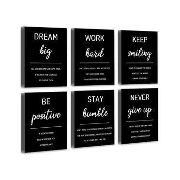 Drsoum Inspirational Office Wall Art Motivational Quotes Encouraging Sayings Framed Posters 8x10in