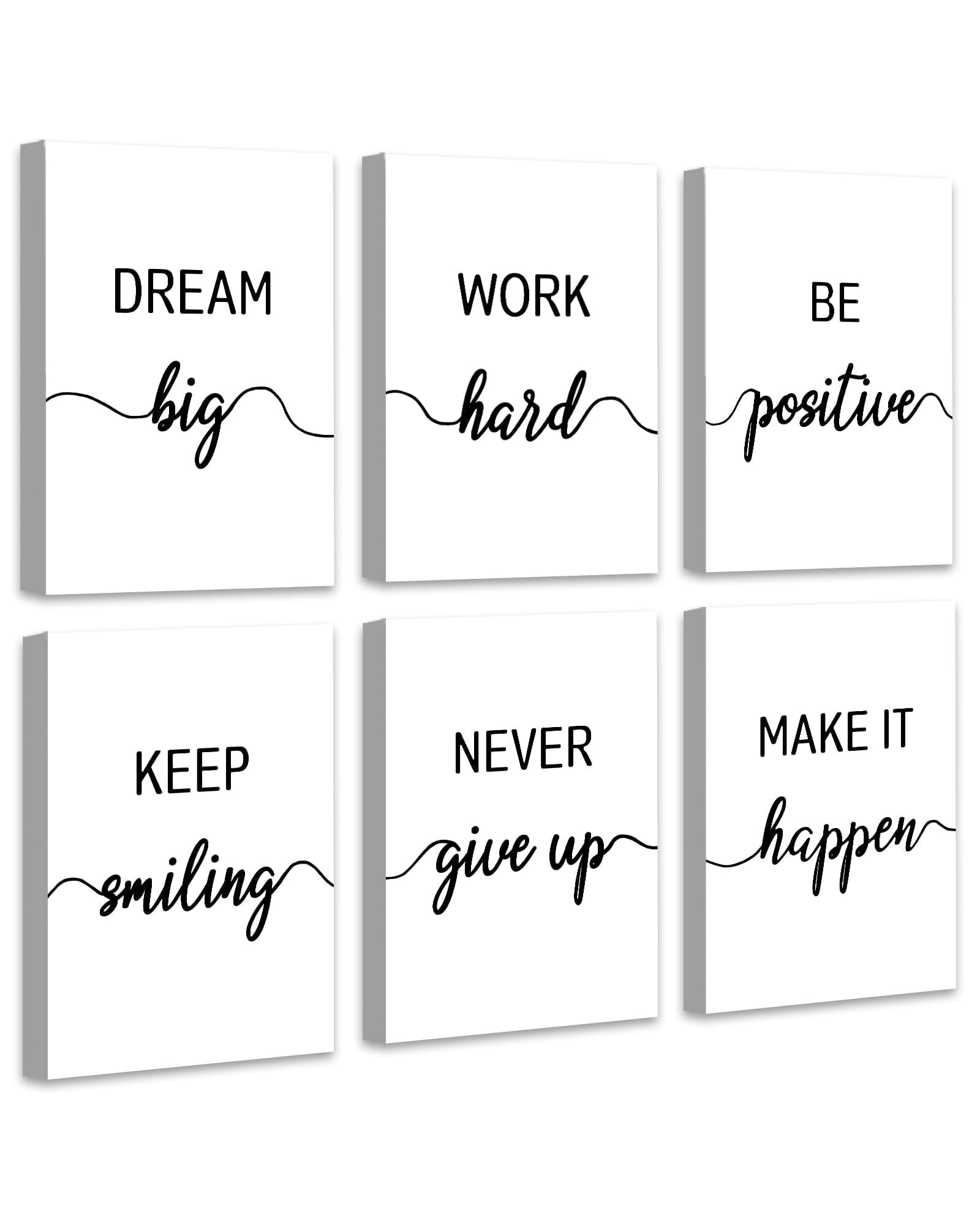 Drsoum Inspirational Office Wall Art Motivational Quotes Encouraging Sayings Framed Posters 8x10in