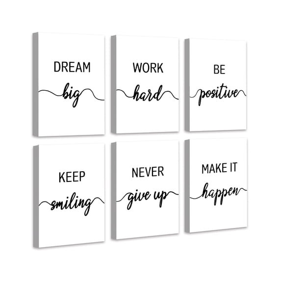 Drsoum Inspirational Office Wall Art Motivational Quotes Encouraging Sayings Framed Posters 8x10in