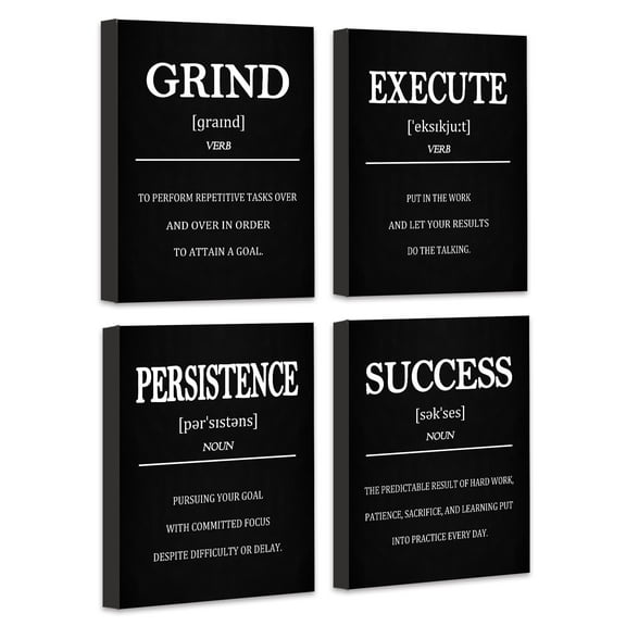 Drsoum Inspirational Office Wall Art Motivational Quotes Encouraging Sayings Framed Posters 8x10in