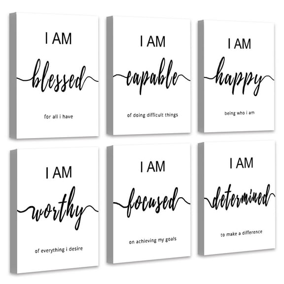 Drsoum Inspirational Wall Art motivational Wall Picture Office Hallway Decor 8x10in6pcs Natural Framed