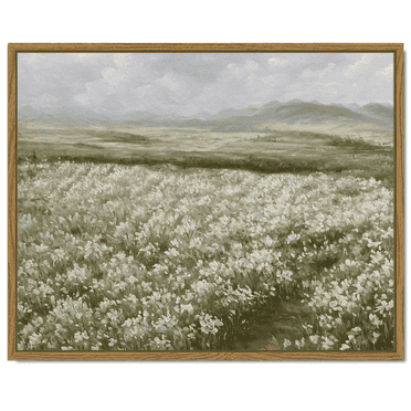 Drsoum Landscape Artwork Wall Art Prairie in Full Bloom Classic Prints 11x14in Modern Farmhouse Kitchen Bathroom Office Decor - Natural Framed