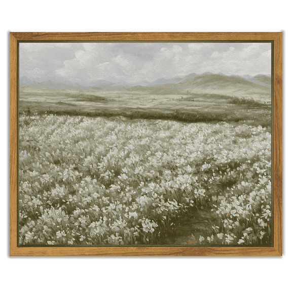 Drsoum Landscape Artwork Wall Art Prairie in Full Bloom Classic Prints Modern Farmhouse Kitchen Bathroom Office Decor - 8x10in Natural Framed