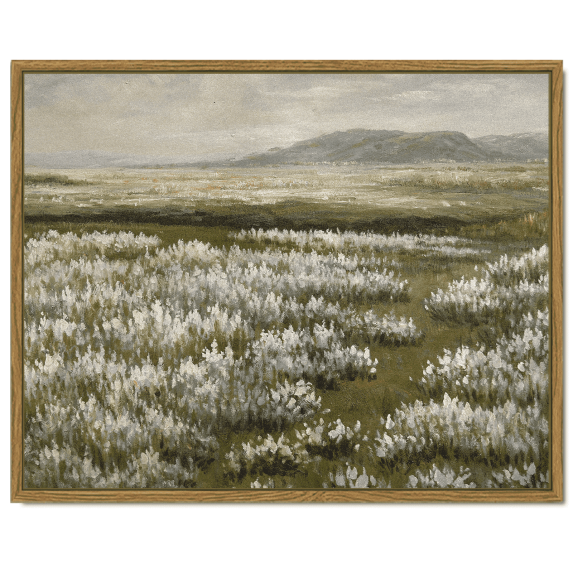 Drsoum Landscape Artwork Wall Art Prairie in Full Bloom Prints 11x14in Farmhouse Kitchen Bathroom Office Decor - Natural Framed