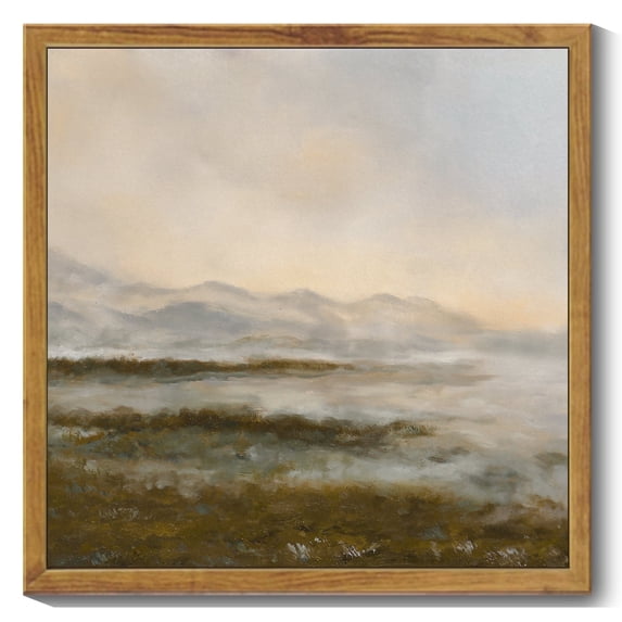Drsoum Landscape Canvas Wall Art Vintage Dusk in The Forest Classic Paints Farmhouse Bathroom Office Decor 10x10in Natural Framed