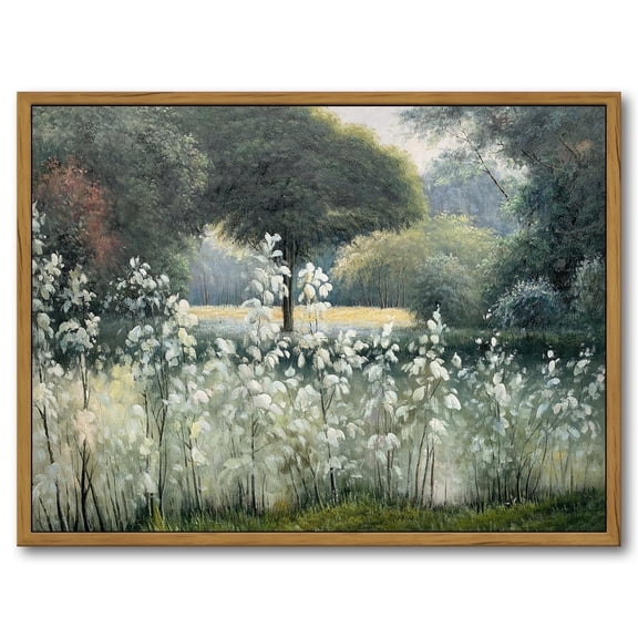 Drsoum Landscape Canvas Wall Art Vintage Forest Classical Framed Painting Room Decor for Hallway Bedroom Living Room 12x16in Natural Framed