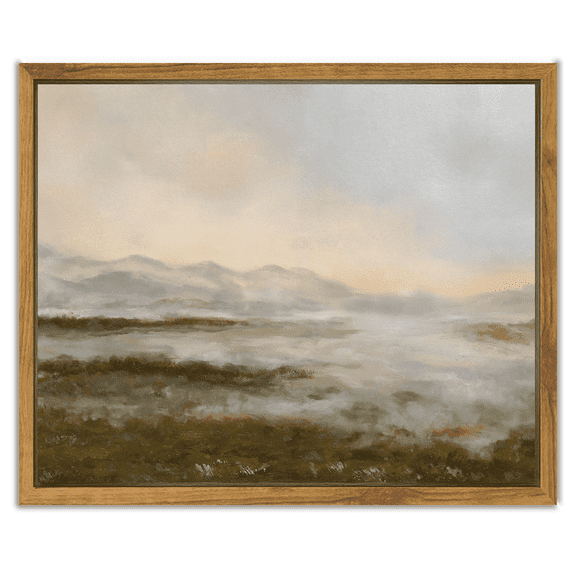 Drsoum Landscape Framed Canvas Wall Art Vintage Classical Prints Watercolor Dusk in The Forest Sky Room Decor - 8x10in Natural Framed