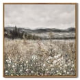 thumbnail image 1 of Drsoum Large 24x24in Natural Framed Vintage Landscape Canvas Wall Art Prairie in Full Bloom Classic Wall Prints Modern Farmhouse Kitchen Bedroom living room Decor, 1 of 6