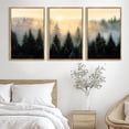 thumbnail image 1 of Drsoum Large 24x36in3pcs Natural Framed Fog Pine Green Tree Forest Art Nordic Modern Mountain work Prints Decor, 1 of 9
