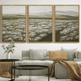 thumbnail image 1 of Drsoum Large 24x36in3pcs Natural Framed Vintage Wall Art Rustic Meadow Sea of Wildflower Field Landscape Painting Retro Floral Scenery Farmhouse Living Room Living Room Decor, 1 of 6