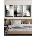 thumbnail image 1 of Drsoum Large Abstract Wall Art 24x36in3pcs Black Framed Black Line Modern Minimalist Painting Decor Graffiti Artwork, 1 of 8
