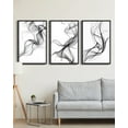 thumbnail image 1 of Drsoum Large Black Abstract Line Wall Art 24x36in3pcs Black Framed Vibrant Transparent Fashion Nordic Wall Decor for Bedroom Living Room, 1 of 9