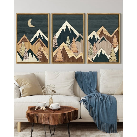 Drsoum Leaf Wall Art 11x14in3pcs Natural Framed Green Botanical Boho Printing Minimalist for Kitch Bathroom Prints