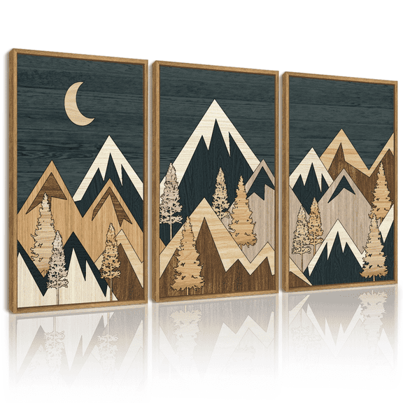 Drsoum Leaf Wall Art Green Botanical Boho Printing Minimalist for Kitch Bathroom Prints 11x14in3pcs Natural Framed