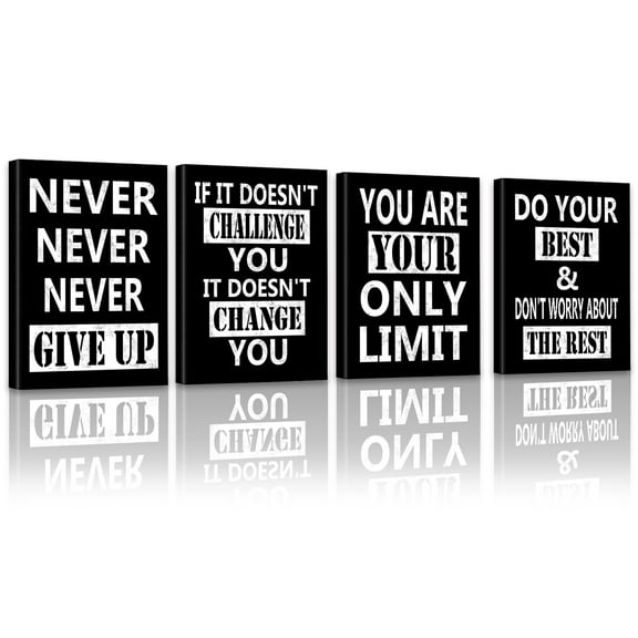 Drsoum Motivational Artwork Prints Geometric Wall Decor iquotes wall decor Decor Canvas Prints Ready To Hang for Office 8x10in4pcs Natural Framed