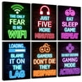 thumbnail image 1 of Drsoum Neon Gaming Room Wall Decor Teenage Boys Room Art Video Gamer Room Poster 12x16in6pcs Natural Framed, 1 of 6