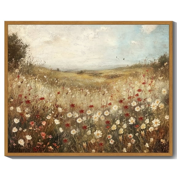 Drsoum Rustic Floral Wall Art 11x14in Nature Framed Landscape Wall Prints Farmhouse Kitchen Bathroom Office Decor
