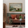 thumbnail image 1 of Drsoum Vintage 24x36in Natural Framed Landscape Canvas Wall Art Cow Farm Classic Wall Prints Modern Farmhouse Bathroom Office Decor, 1 of 6