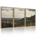 thumbnail image 1 of Drsoum Vintage 24x36in3pcs Brown Framed Landscape Wall Art Wilderness Mountain Retro Classic Farmhouse Paints Rustic24, 1 of 8