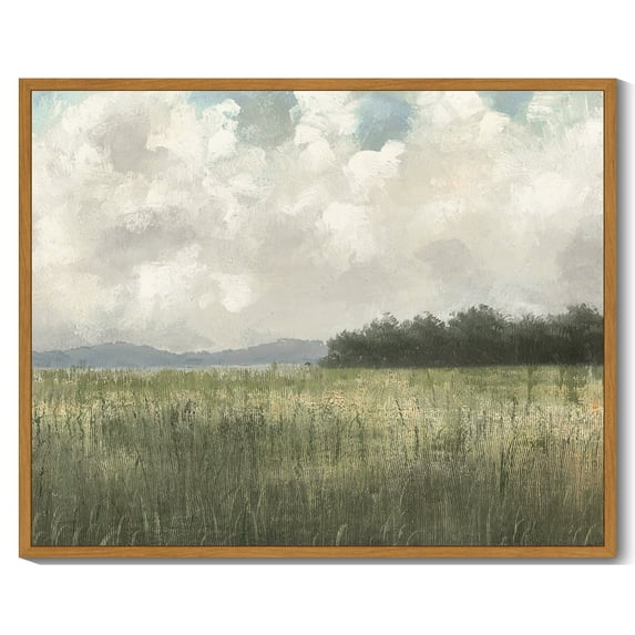 Drsoum Vintage Abstract Meadow Field Wall Prints Classic Retro Farmhouse Landscape Wall Art Rustic Decorations for Living Room Bedroom 8x10in Natural Framed