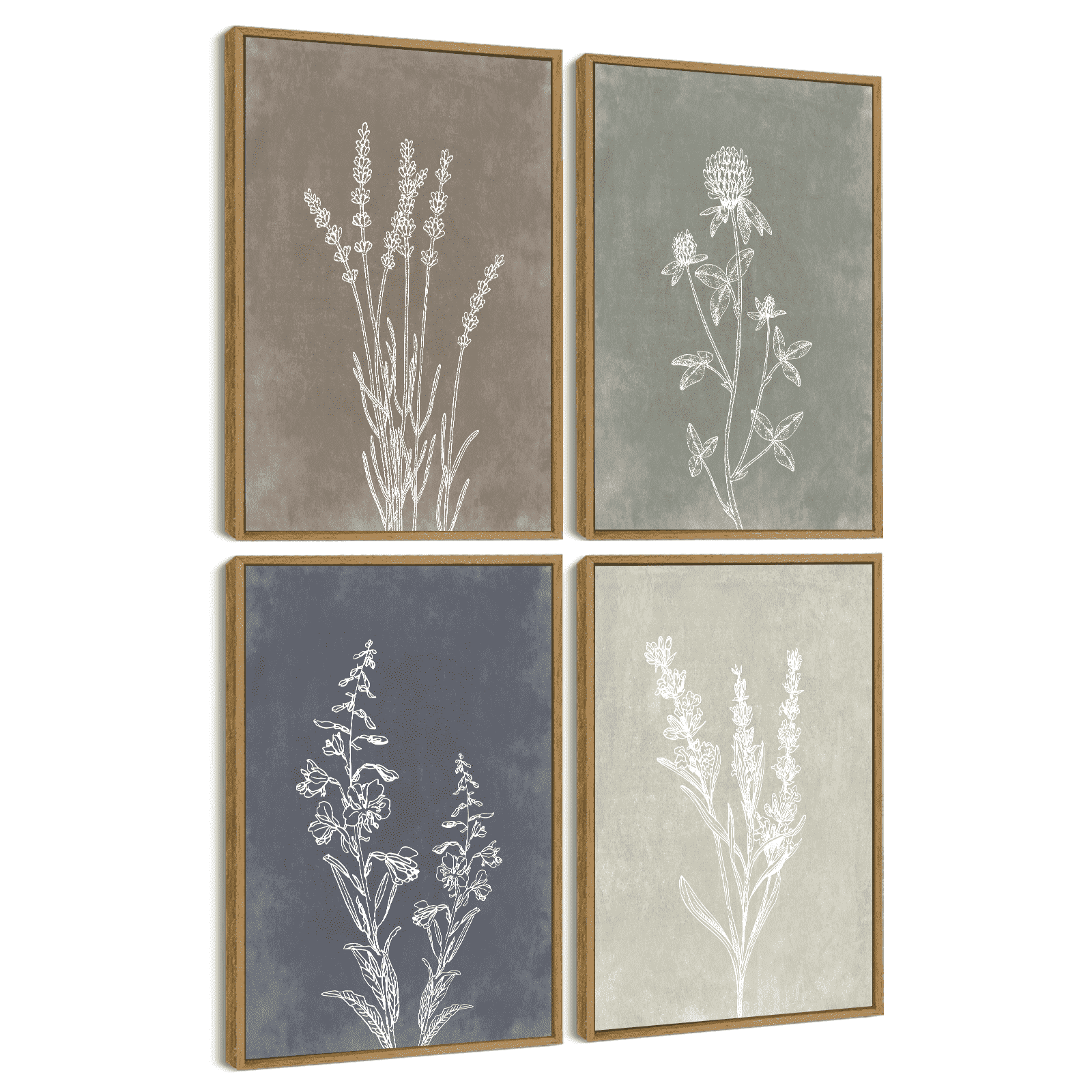Drsoum Vintage Boho Wall Decor Botanical Wall Art Wooded Minimalist ...