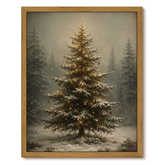 Drsoum Vintage Christmas Tree Snow Forest Winter Decor 8x10