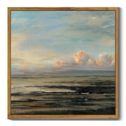 Drsoum Vintage Coastal Clouds Wall Decor Prints Retro Farmhouse Rustic Seascape Decorations for Home Office 10x10in Natural Framed
