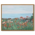 thumbnail image 1 of Drsoum Vintage Coastal Red Wildflower Field Wall Prints Classic Retro Farmhouse Landscape Wall Art Rustic Decorations for Living Room Bedroom 8x10in Natural Framed, 1 of 5